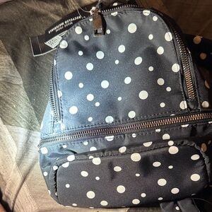 INC International Concepts Black and White Polka Dot Backpack